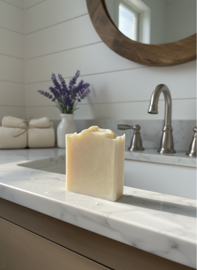Tallow Soap on Farmhouse Vanity