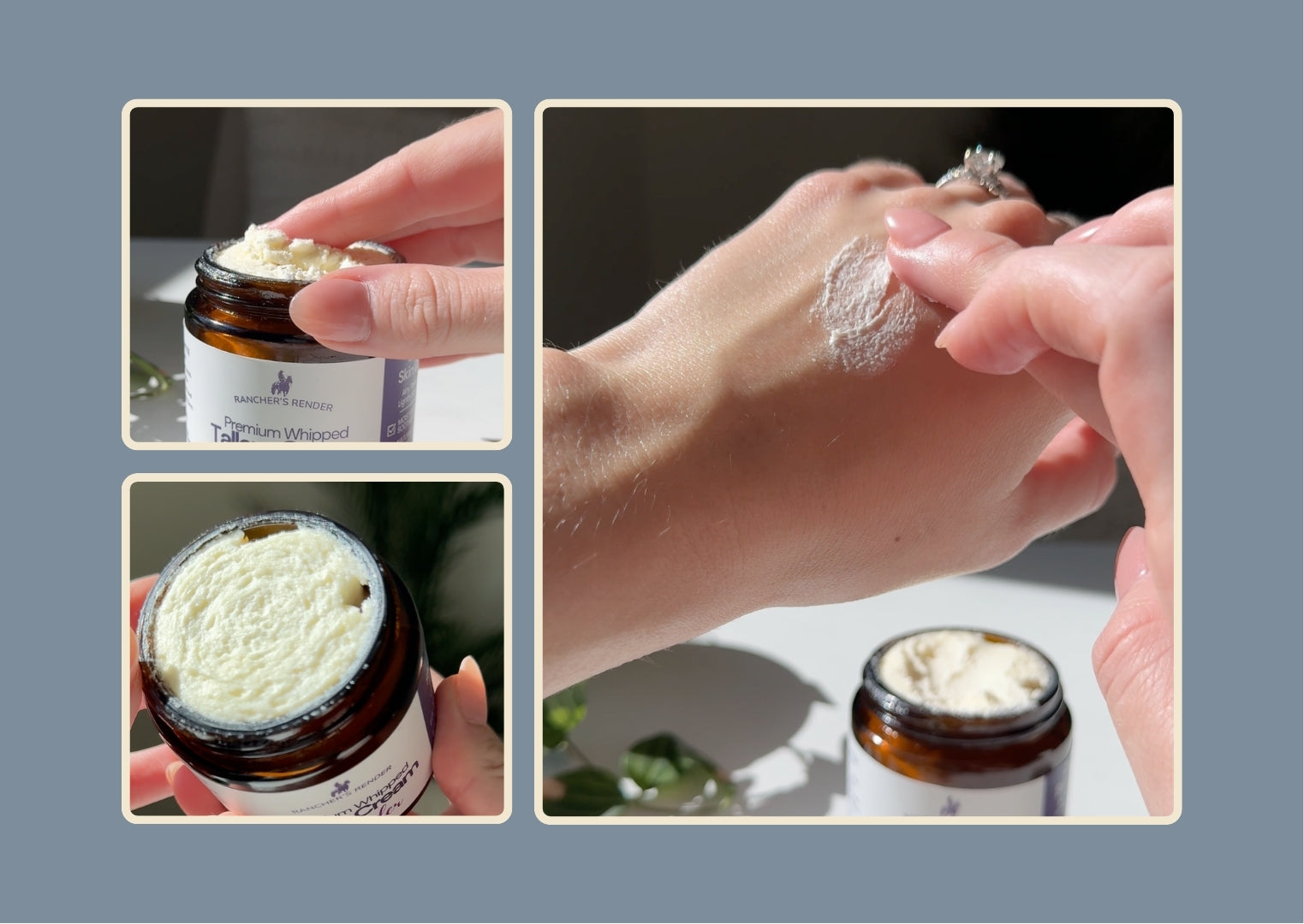 Finished whipped tallow cream jar